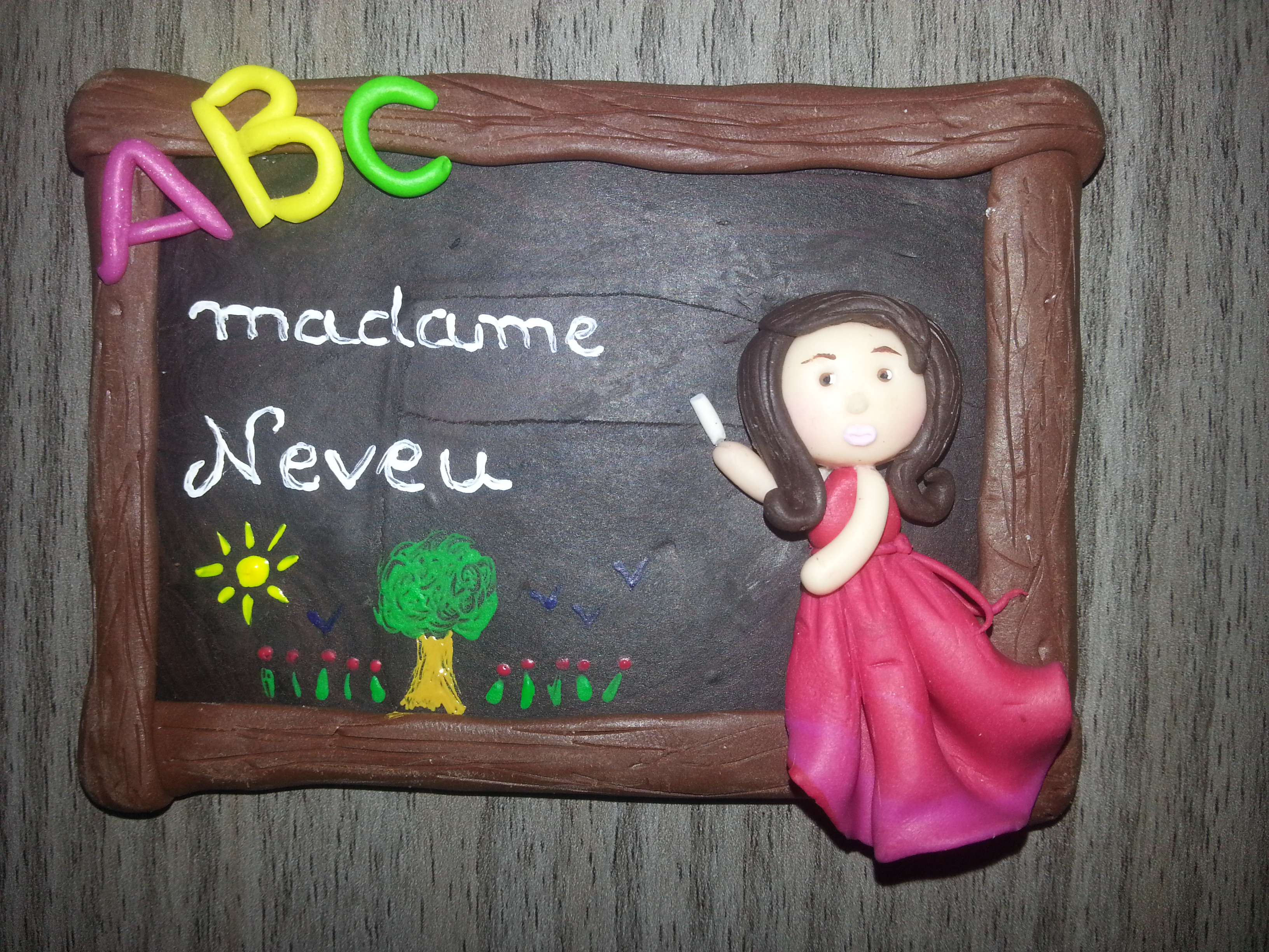 Porte plaque pour maitresse